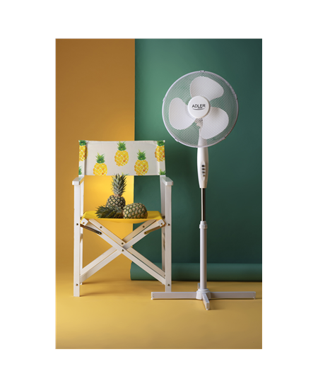 Adler AD 7305 Stand Fan, Number of speeds 3, 45 W, Oscillation, Diameter 40 cm, White