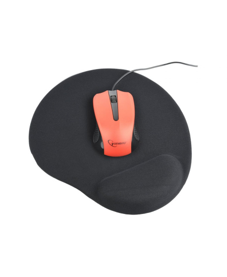 Gembird Gel mouse pad with wrist support Black, 240 x 220 x 4 mm