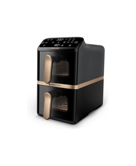 Philips Dual Basket Airfryer | NA462/70 4000 Series | Power 2750 W | Capacity 10 L | Rapid Air technology | Black