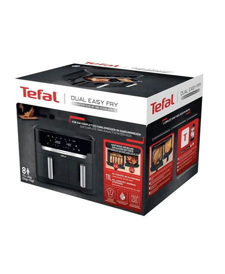TEFAL | Air Fryer | EY942HE0 Easy Fry Dual XXL | Power 2700 W | Capacity 11 L | Black