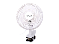 Adler | Fan with clip | AD 7317 | Table Fan | White | Diameter 15 cm | Number of speeds 2 | 30 W