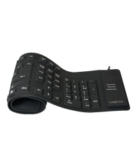 Logilink | Flexible waterproof Keyboard USB + PS/2 | ID0019A | Flexible keyboard | Wired | DE | Black