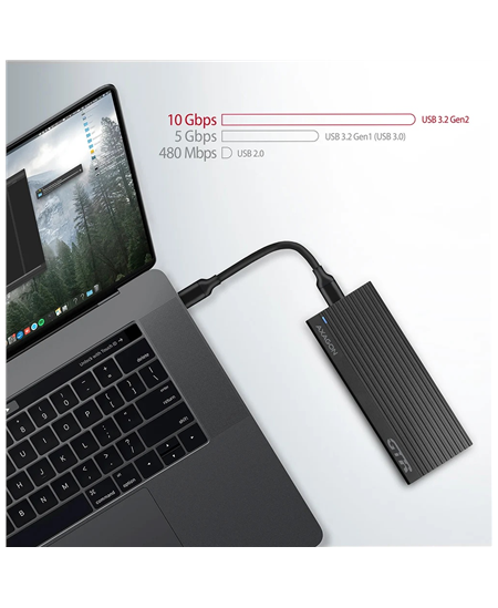 AXAGON External USB-C 3.2 Gen 2 metal box for M.2 NVMe SSDs | EEM2-GTR