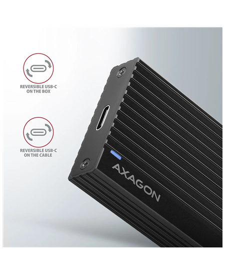 AXAGON External USB-C 3.2 Gen 2 metal box for M.2 NVMe SSDs | EEM2-GTR