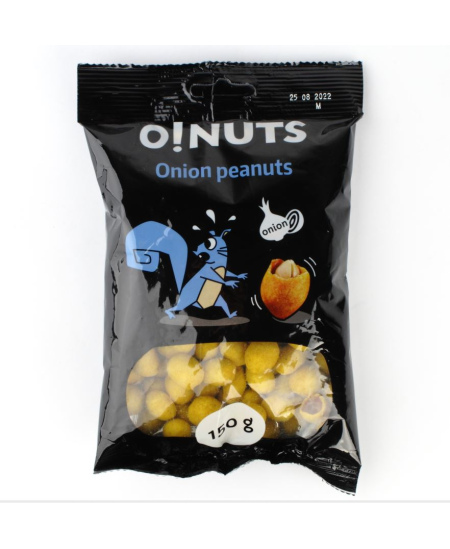 Žemės riešutai O!NUTS, svogūnų skonio, 150 g