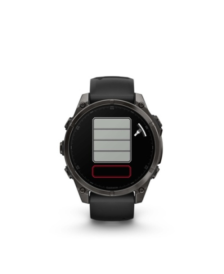 Garmin Fenix 8 Išmanusis laikrodis 47 mm AMOLED Sapphire,Carbon grey DLC,Black/Pebble grey sil. band