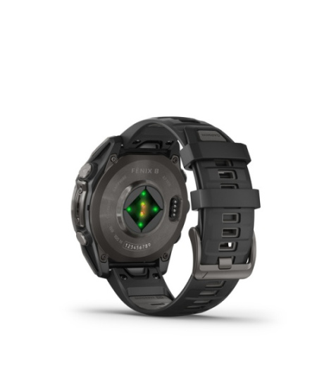 Garmin Fenix 8 Išmanusis laikrodis 47 mm AMOLED Sapphire,Carbon grey DLC,Black/Pebble grey sil. band