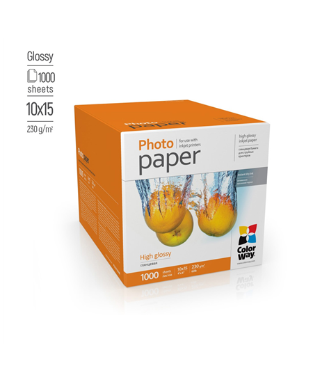 ColorWay Photo Paper, 1000 sheets | High Glossy | 230 g/m² | 10x15