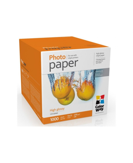 ColorWay Photo Paper, 1000 sheets | High Glossy | 230 g/m² | 10x15