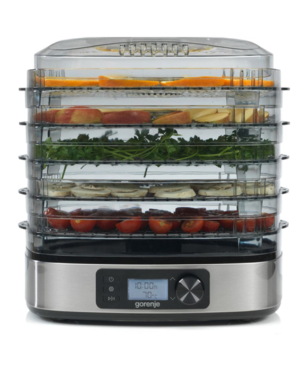 Gorenje | Food Dryer | FDK500DE | Power 380 W | Number of trays 5 | Temperature control | Integrated timer | Stainless steel