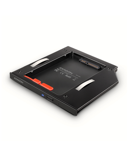 AXAGON Optical disk drive caddy for 2.5“ SSD/HDD. LED, 9.5 mm, Aluminum | RSS-CD09