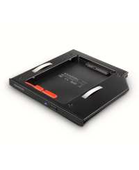 AXAGON Optical disk drive caddy for 2.5“ SSD/HDD. LED, 9.5 mm, Aluminum | RSS-CD09