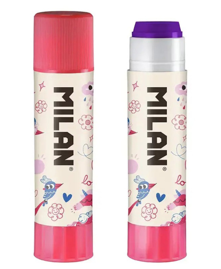 Pieštukiniai klijai MILAN Flowicorn, 21 g, išnykstančios violetinės spalvos