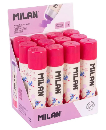 Pieštukiniai klijai MILAN Flowicorn, 21 g, išnykstančios violetinės spalvos