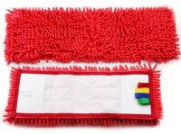 Mikropluošto šluostė grindų laikikliui, CHENILE, 40 cm, su kišenėlėmis, raudona