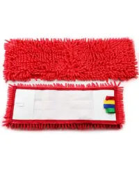 Mikropluošto šluostė grindų laikikliui, CHENILE, 40 cm, su kišenėlėmis, raudona