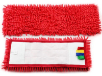 Mikropluošto šluostė grindų laikikliui, CHENILE, 50 cm, su kišenėlėmis, raudona