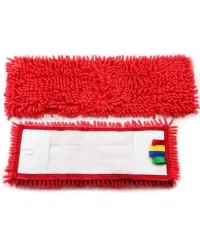 Mikropluošto šluostė grindų laikikliui, CHENILE, 50 cm, su kišenėlėmis, raudona
