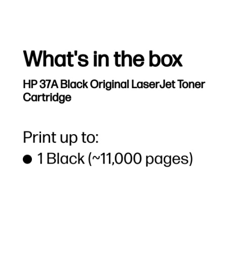 HP 37A (CF237A) Lazerinė kasetė, Juoda