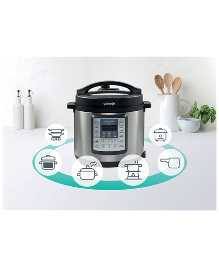 Gorenje Pressure multi cooker | MC6MBK | 1000 W | 6 L | Stainless steel | Number of programs 15