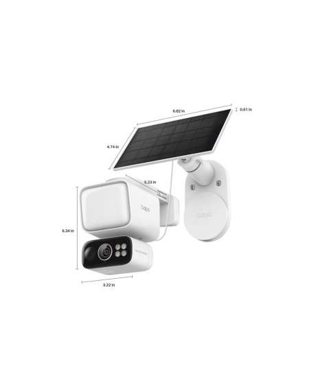 TP-LINK Tapo C615F KIT | Solar-Powered Floodlight Pan/Tilt Security Camera Kit | 3 MP | F/1.6 | H.264 | MicroSD Card Up to 512 G