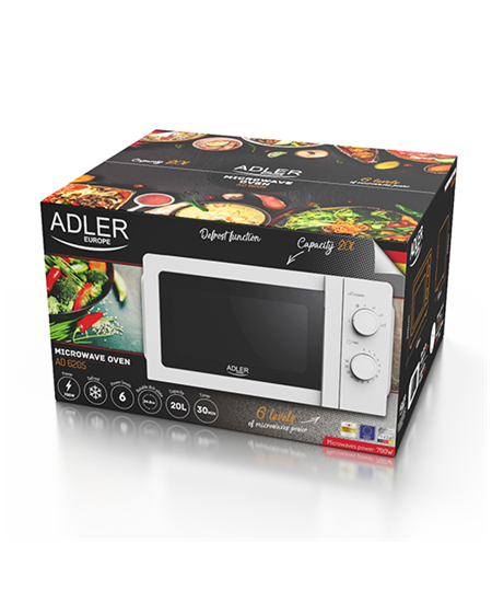 Adler | Microwave Oven | AD 6205 | Free standing | 700 W | White