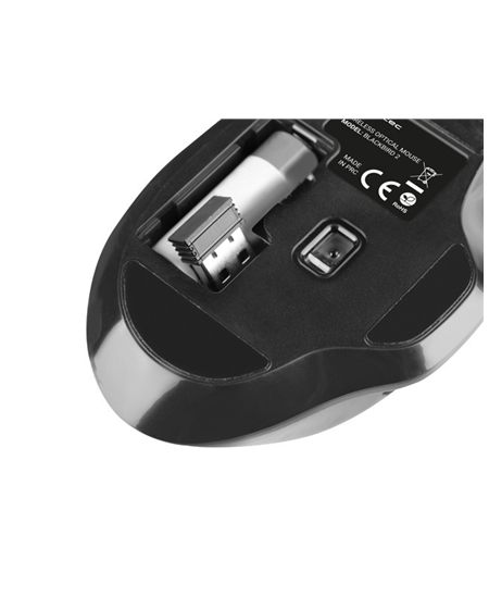 Natec Mouse, BlackBird 2, Silent, Wireless, 1600 DPI, Optical, Black