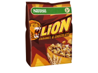 Pusryčių dribsniai NESTLE, Lion, su šokoladu ir karamele,  450g