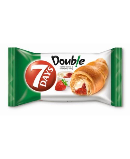 Raguolis 7 DAYS, su vanilės skonio įdaru ir braškių įdaru, 60 g