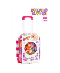 Technok konstruktorius lagamine 90 detalių rožinis