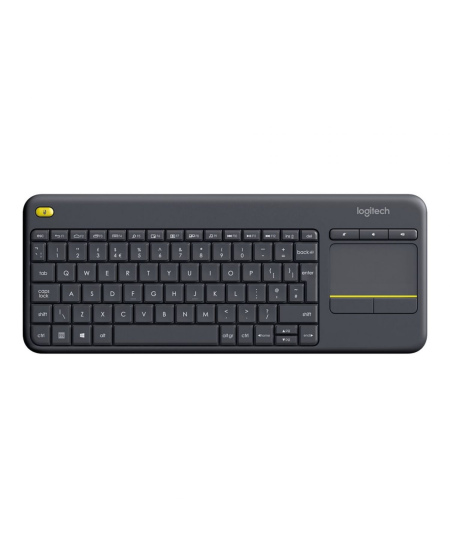 Logitech K400 Plus Keyboard with Trackpad, Wireless, NL, 380 g, USB port, Black
