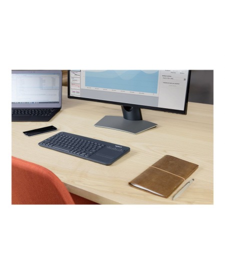 Logitech K400 Plus Keyboard with Trackpad, Wireless, NL, 380 g, USB port, Black