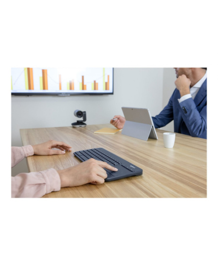 Logitech K400 Plus Keyboard with Trackpad, Wireless, NL, 380 g, USB port, Black