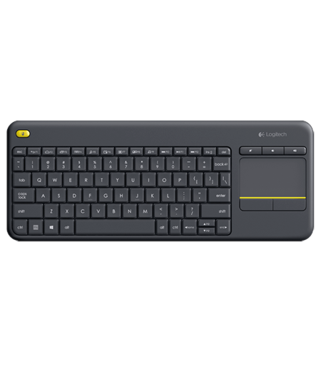 Logitech K400 Plus Keyboard with Trackpad, Wireless, NL, 380 g, USB port, Black