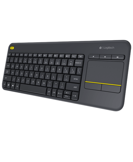 Logitech K400 Plus Keyboard with Trackpad, Wireless, NL, 380 g, USB port, Black