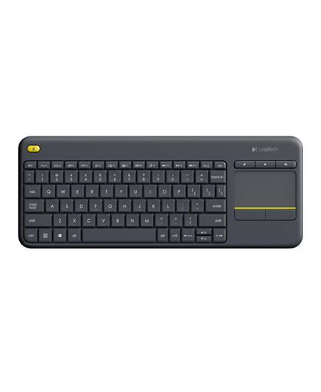 Logitech K400 Plus Keyboard with Trackpad, Wireless, NL, 380 g, USB port, Black