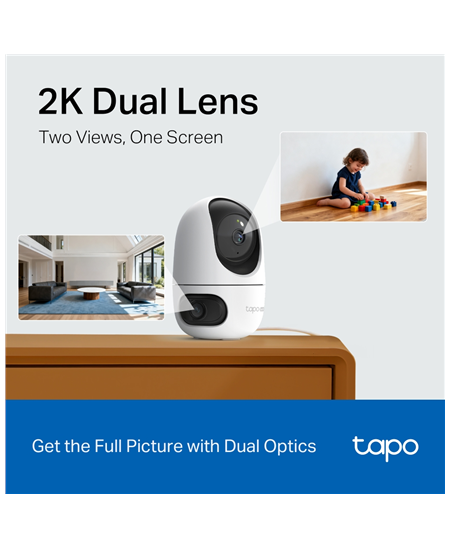 TP-LINK Tapo C245D | Dual Lens Pan/Tilt Security Camera | Dome | 3 MP | 3.1mm/F1.6 | MicroSD Card up to 512 GB
