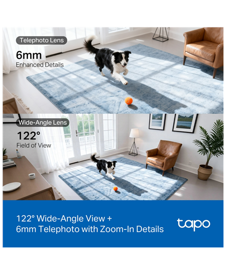 TP-LINK Tapo C245D | Dual Lens Pan/Tilt Security Camera | Dome | 3 MP | 3.1mm/F1.6 | MicroSD Card up to 512 GB