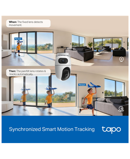 TP-LINK Tapo C245D | Dual Lens Pan/Tilt Security Camera | Dome | 3 MP | 3.1mm/F1.6 | MicroSD Card up to 512 GB