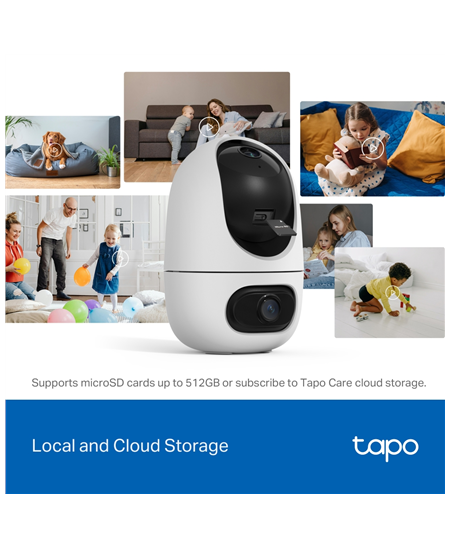 TP-LINK Tapo C245D | Dual Lens Pan/Tilt Security Camera | Dome | 3 MP | 3.1mm/F1.6 | MicroSD Card up to 512 GB
