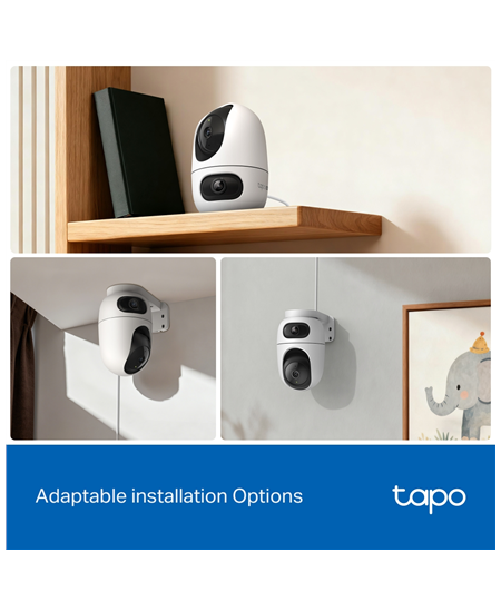 TP-LINK Tapo C245D | Dual Lens Pan/Tilt Security Camera | Dome | 3 MP | 3.1mm/F1.6 | MicroSD Card up to 512 GB
