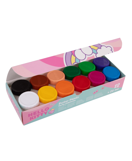 Guašas HELLO KITTY Pastel, 12 spalvų po 20 ml