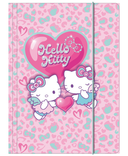 Aplankas su gumele HELLO KITTY Pastel, kartoninis, A4