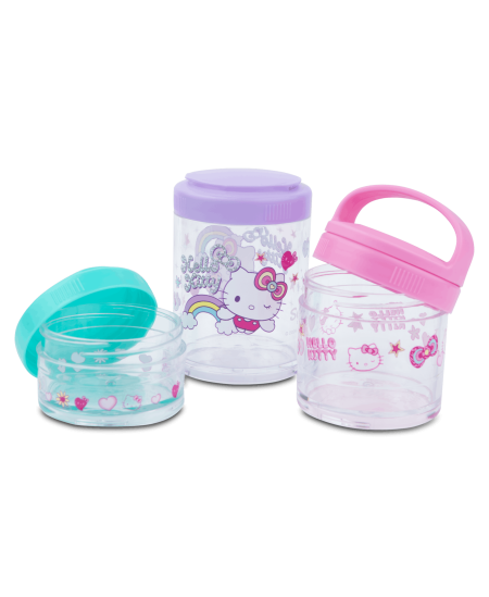 Apvali užkandžių dėžutė HELLO KITTY Pastel, 3 skyrių