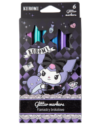 Blizgantys markeriai KUROMI, 6 pastelinių spalvų