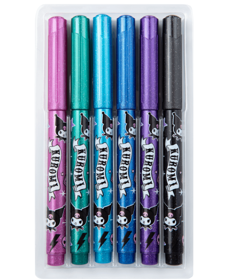 Blizgantys markeriai KUROMI, 6 pastelinių spalvų