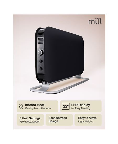 Mill | Heater | SG2000LED | Convection Heater | 2000 W | Number of power levels 3 | Suitable for rooms up to 5-20 m² | Black