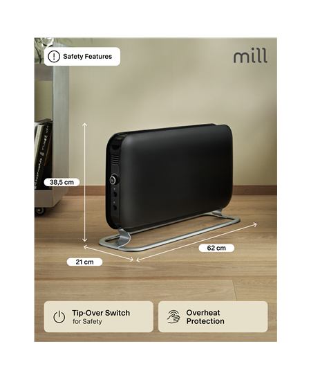 Mill | Heater | SG2000LED | Convection Heater | 2000 W | Number of power levels 3 | Suitable for rooms up to 5-20 m² | Black