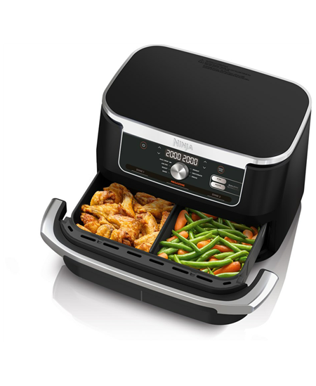 NINJA | Double Air Fryer | AF500EU Foodi FlexDrawer | Power 2470 W | Capacity 10.4 L | Black