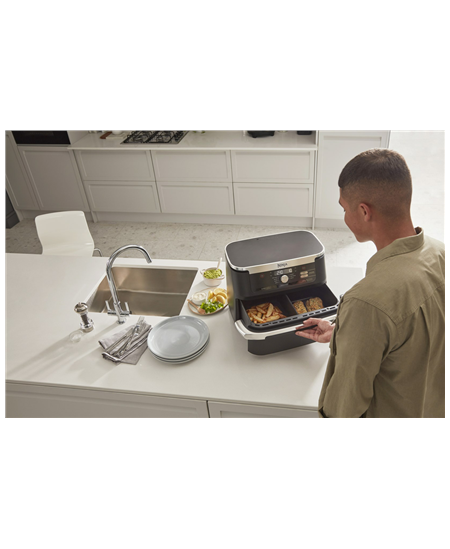 NINJA | Double Air Fryer | AF500EU Foodi FlexDrawer | Power 2470 W | Capacity 10.4 L | Black